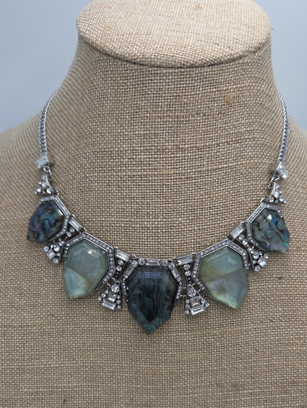Chloe & Isabel Statement Abalone and Silver-Tone Gem Collar Necklace